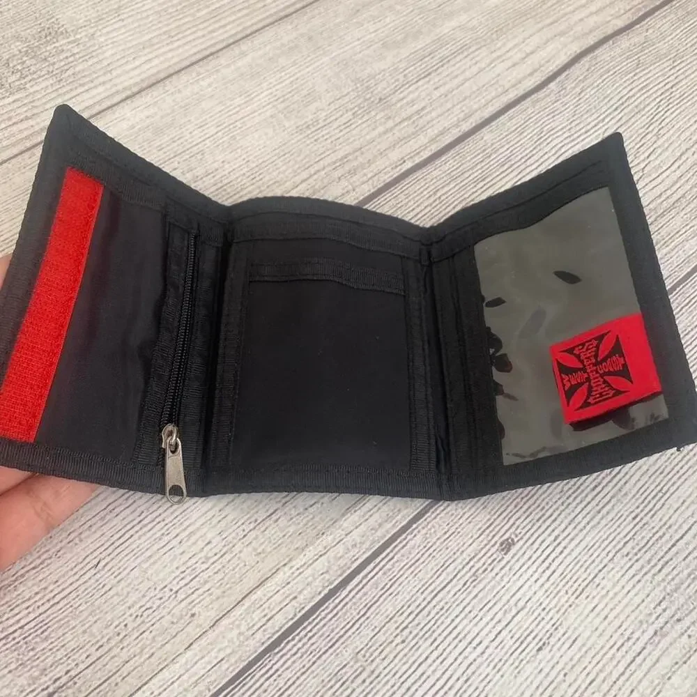 Vintage west coast choppers holographic trifold wallet Y2K